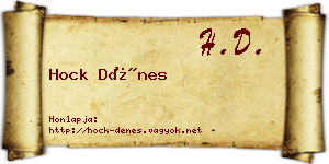 Hock Dénes névjegykártya